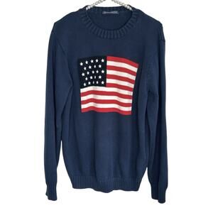 Brandy Melville American Flag Sweater Preppy Nautical USA One Size O/S Oversized